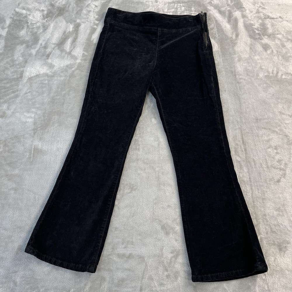 Free People Pants Womens 4 Black Corduroy Bootcut Zip Pocket Stretch Casual